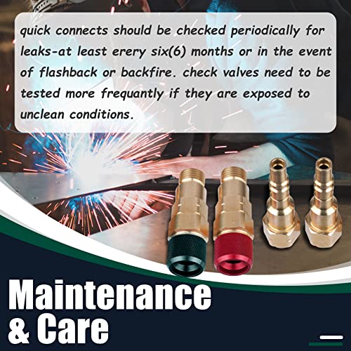 QDB10 Torch To Hose Quick Connect Set For Welding Torch With Check Valves