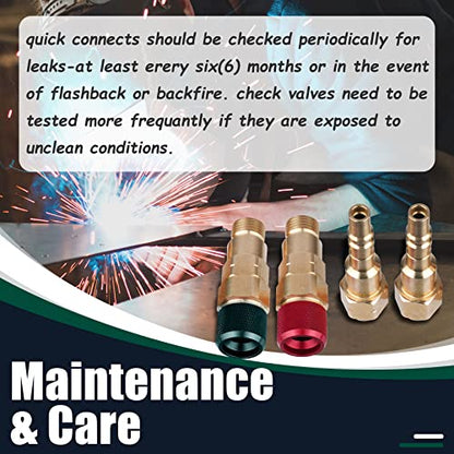 QDB10 Torch To Hose Quick Connect Set For Welding Torch With Check Valves