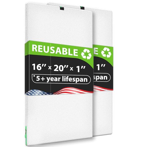 REair 16x20x1 Air filter Pro Kit, Washable and Reusable Air Filter 16x20x1 for AC HVAC Furnace, MERV 8 Air Filters Machine Washable & Dryer Friendly, AC Furnace Air Filter, Include 2 Filters&1 Frame - size: 20" x 16" x 1", style: Professional Set (2Filter
