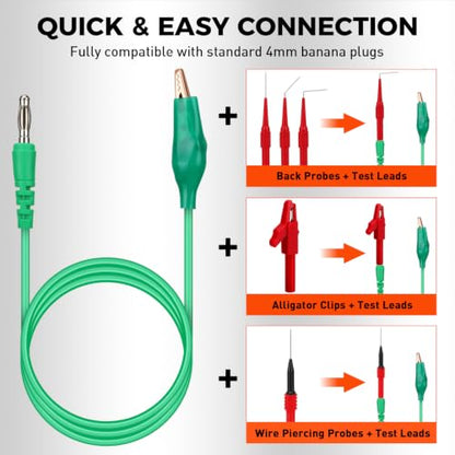 30-Piece Back Probe Kit, Multimeter Back Probe Pins with Test Leads and Alligator Clips, Insulation Wire Piercing Probes, Automotive Electrical Circuit Diagnostic Tool - color: 30-Piece Multi-color