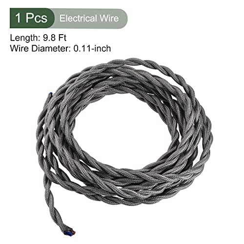 YOKIVE Twisted Cloth Covered Wire, Wire with Vintage Style Electrical Wire Replacement, Great for Home, Bar, Party, Restaurant (Gray, 9.8-Feet) - color: Gray, size: 9.8-Feet