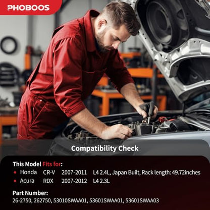 PHOBOOS Hydraulic Power Steering Rack and Pinion Fit for Honda & Acura - size: 26-2750