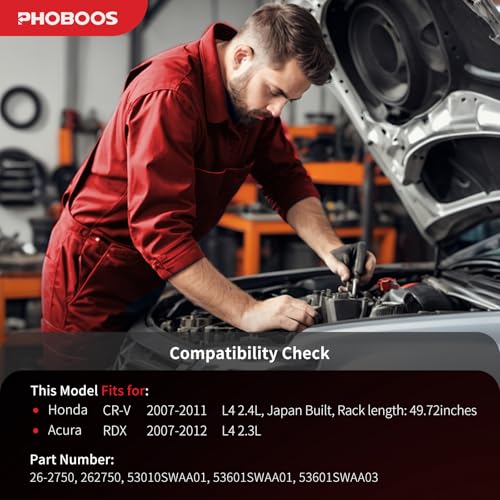 PHOBOOS Hydraulic Power Steering Rack and Pinion Fit for Honda & Acura - size: 26-2750