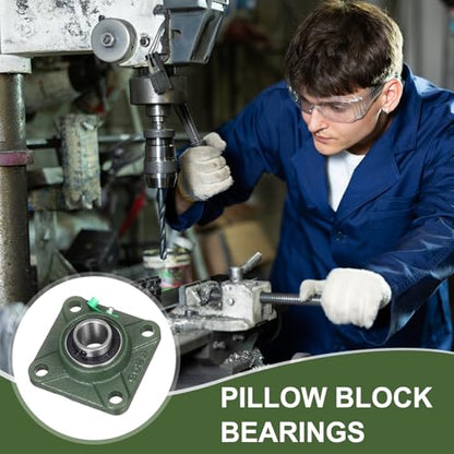 uxcell UCF205 Pillow Block Bearings, 25mm Bore Self Alignment, Solid Cast Iron Base, Chrome Steel Square Flange Mounted Pillow Block Ball Bearing, (ABEC3) - size: UCF205 (25mm)