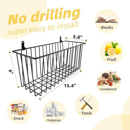 Simple Trending 6 Pack Wire Basket Wall Mount Hanging Baskets