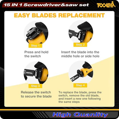 15-In-1 Manual Multi-Blades Hand Saw with Screwdriver - color: 15-in-1