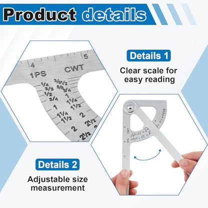 Moxweyeni 2 Pack Pipe Caliper 7 Inch Stainless Steel Pipe Measuring Tool