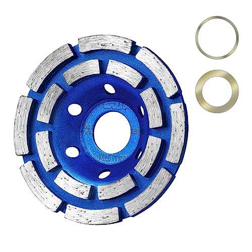 SALI Diamond Concrete Grinding Wheel 4 1/2 inch for Polishing and Cleaning Stone Concrete Surface, Cement, Marble, Rock, Granite, and Thinset Removing, Angle Grinder Double Rows Wheels Cup 115*22.2MM - style: Double Rows