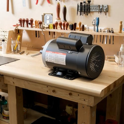VEVOR 5 HP Electric Motor, 3450RPM Air Compressor Motor, CW/CCW Rotation, 0.875 inch Shaft Diameter, 2.25inch Shaft Length, 10.14N.m Torque, Single-Phase, 230V, TEFC Cooling - size: 5P-7/8" Shaft