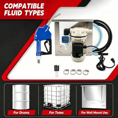 Nakkaa AC 110V-120V DEF Transfer Pump Kit 400W 10.6 GPM 23 PSI Self-Priming
