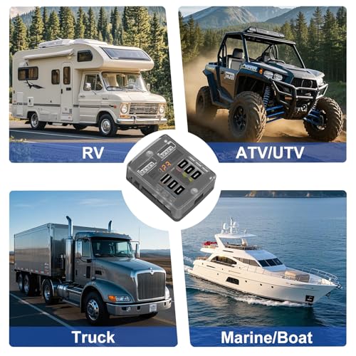 6 Way Fuse Block Box 12V/24V DC, ATC/ATO Fuse Panel with LED Display for Marine Boat Automotive Motorcycle - style: 6 Way-LED