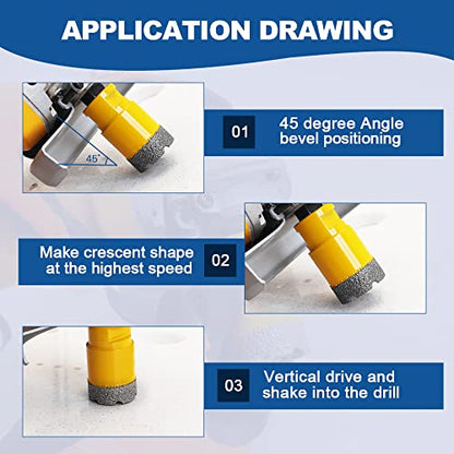 HIGHDRIL 8Pcs Diamond Drill Bits Kit for Porcelain Ceramic Tile Granite - size: Thread Set7