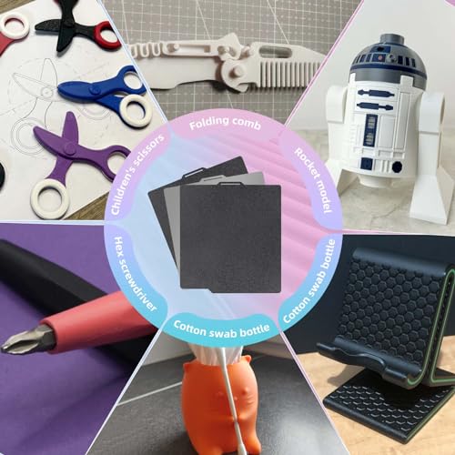 IdeaFormer for Bambu Lab X2D X1 X1C X1E P1P P1S P2S A1 Black PEI Build Plate, 257x257mm Flexible P2S P1S X2D PEI Print Bed Plate for Bambu Lab 3D Printer - color: Double Sided Textured Black PEI