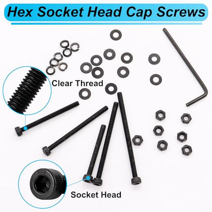 420PCS Black M3 Hex Socket Head Cap Screws, M3 x 30/35/40/45/50mm Metric Screws Bolts Nuts Washers Assortment Kit, 12.9 Grade Alloy Steel - color: Black