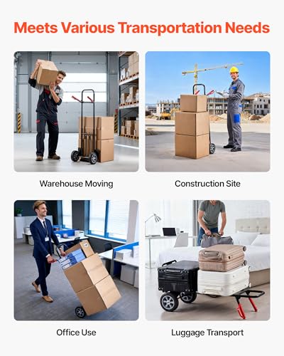 VEVOR Hand Truck, 600 lbs Load Capacity, Heavy-Duty Truck Dolly with Wheels - size: 600 lbs