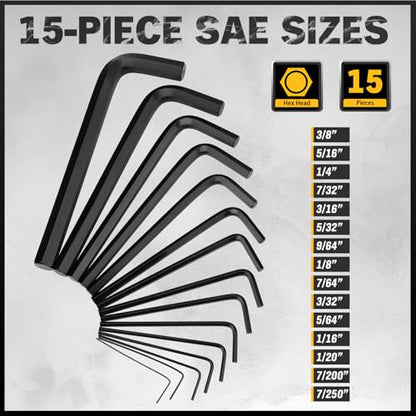 ELEAD Hex Key Allen Wrench Set: 41-Piece Hex and Torx Key Set with Torque Handle, Standard SAE(0.028"-3/8") & Metric(0.7mm-10mm) & Torx(T9-T50) in Storage Case, Heat Treated Chrome Vanadium Steel - style: New Version