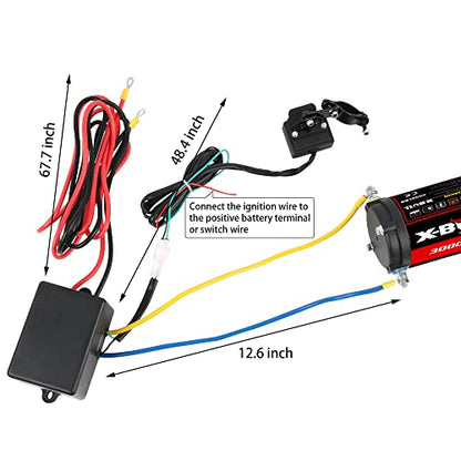 X-BULL 12V 3000LBS Electric Winch Synthetic Rope Electric Winch for Towing ATV/UTV Off Road with Mounting Bracket Wireless Remote New - size: 3000Lbs-Synthetic Rope