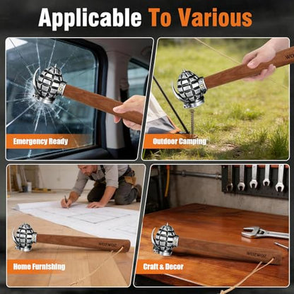 Fist Hammer Tool 1.43 Lbs Stainless Steel & Iron with Solid Wooden Handle - style: Ball peen
