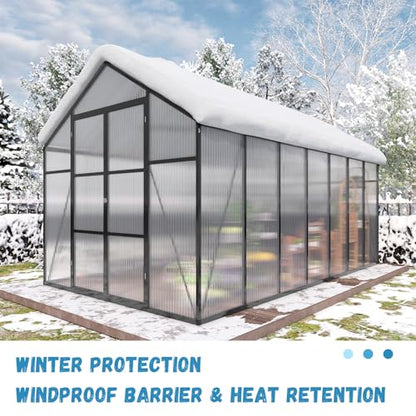 12 PCS Polycarbonate Greenhouse Panels, 60''X 24''X 0.24'' Twin-Wall Roof Panels Sheets, Waterproof UV Protected Plastic Roof Sheeting for Greenhouse Covering - size: 5' X 2' X 0.24" 12Pack