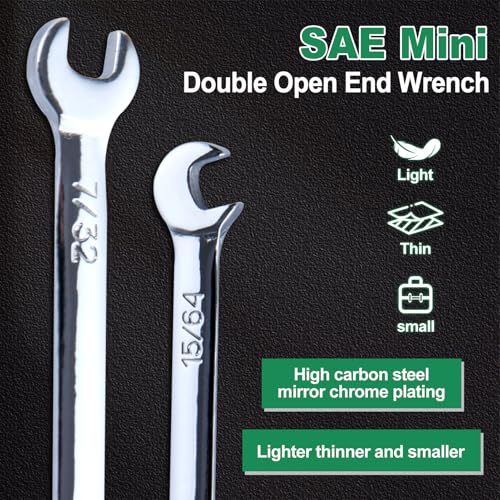 Mini Double Open End Wrench Super-Thin SAE Wrench Set - style: SAE