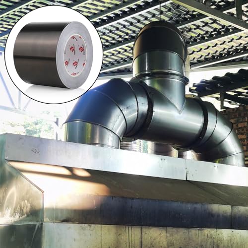 BOMEI PACK Black Aluminum Tape - HVAC Sealing & Patching Hot & Cold Air Duct Tape - 4 Inch - size: 4 Inch