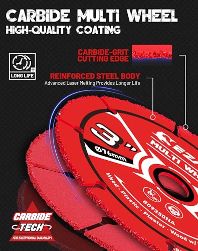EZARC 3 Inch Carbide Cut Off Wheels for Wood, Nails, Plaster, 2-Pack - style: 3 Inch