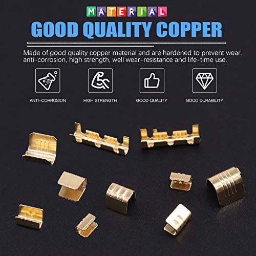Glarks 525Pcs U Shape Copper Wire CrimpTerminal Assortment Set Non-Insulated Copper Ring Spade Butt Lugs Open Barrel Connectors Kit