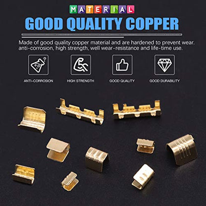 Glarks 525Pcs U Shape Copper Wire CrimpTerminal Assortment Set Non-Insulated Copper Ring Spade Butt Lugs Open Barrel Connectors Kit