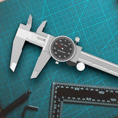 HDLNKAK Dial Caliper Shockproof with Watch 0-6" Range （Black） - color: Black