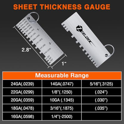 ZeeDix 4 Pcs Stainless Steel Metal Sheets Welding Thickness Gauge - style: Measuring combination-4