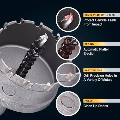 Tungsten Carbide Tipped Hole Saw 2 Inch 51mm Hole Cutter - size: 2 Inch (51mm)