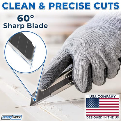9mm Box Cutter Blades, Carbon Steel Snap Off Blade Refills, Black, 25 PK - style: 9mm
