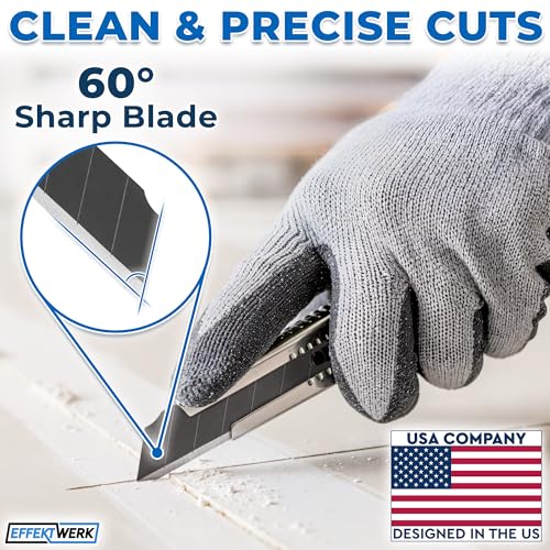 9mm Box Cutter Blades, Carbon Steel Snap Off Blade Refills, Black, 25 PK - style: 9mm
