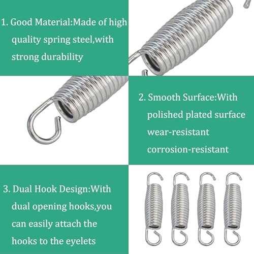 2Pcs Extended Tension Spring Wire Diameter 0.12", OD 0.87", Free Length 4" Steel Compressed Springs Heavy Duty with Dual Hook or Replacement Parts,Machinery Furniture - size: 3*22*100mm
