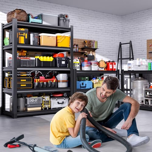 Set of 2 Garage Shelving-2050 lbs 5 Tier Storage Shelves,Adjustable Heavy Duty Metal Shelving Unit and Storage Large Rack,Utility Steel Shelf for Warehouse Industrial Pantry Basement 71"x46"x20" - size: 45.7"Wx20"Dx71"H
