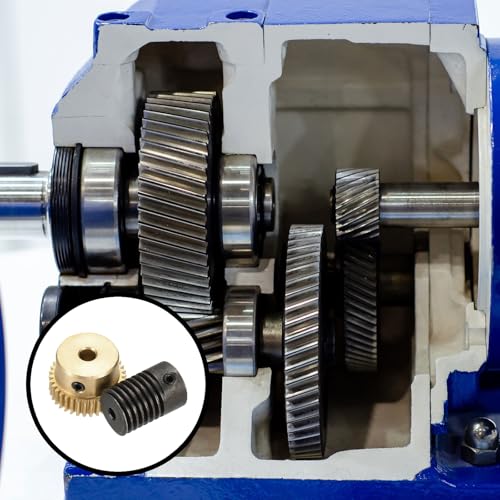 uxcell Worm Gear Set Right Rotation 35T 0.5 Module 1:35 Reduction Rate - size: Gear-4mm, Rod-3mm Bore, style: 0.5M-35T