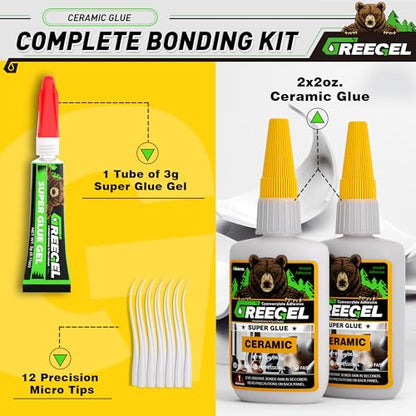 Ceramic CA Glue, Porcelain Clear Super Glue for DIY & Repairs, 4 oz - size: 4 Ounce, style: Ceramic Super Glue