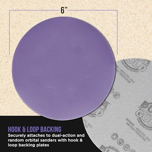 Dura-Gold Premium 400 Grit 6" Purple Film Ceramic Sanding Discs, Box of 50 - style: 400 Grit
