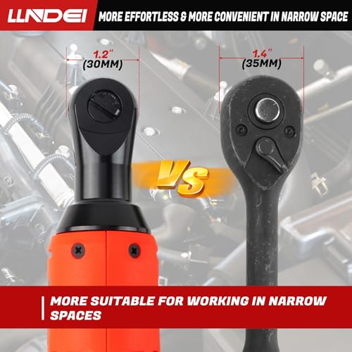 LLNDEI 3/8" 58Pcs Cordless Electric Ratchet Wrench Set with Socket Set