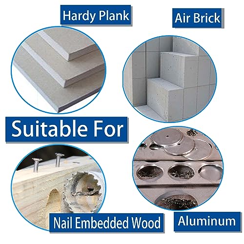 4-1/2” 114mm Inch Carbide Hole Saw Cutter Multi-Purpose Hole Saw Bit for Hardy Plank MDF Air Brick Nail Embedded Wood 2.36” Depth Up to 30X More Cuts - color: 4-1/2"(114mm)