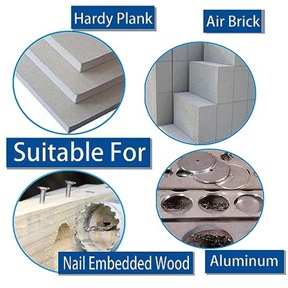 4-1/2” 114mm Inch Carbide Hole Saw Cutter Multi-Purpose Hole Saw Bit for Hardy Plank MDF Air Brick Nail Embedded Wood 2.36” Depth Up to 30X More Cuts - color: 4-1/2"(114mm)