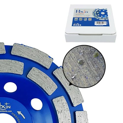 NBB Diamond Surface Grinding Wheel Diamond Cup Grinding Disc Double Row Cutters 4,5" with 7/8" bore General Purpose Grinding Dry or Wet for Stone Concrete Granite Marble Ceramic Tile Cement - style: Double 115mm