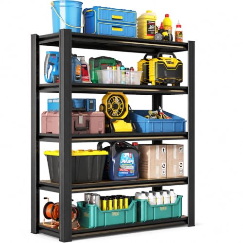 Heavy Duty 5 Tier Metal Garage Shelving, 72" H × 36" W × 16" D - size: 31.5"H × 34"W × 18"D