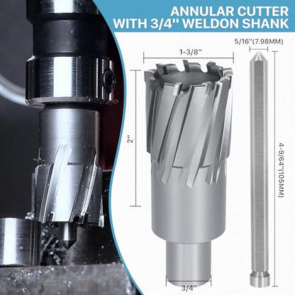 KEENTECH Carbide-Tipped Annular Cutter1-3/8 Diameter x 2" Depth - size: 1-3/8" Dia * 2" Depth