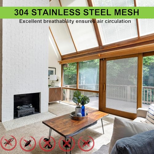 1 Roll 20 Mesh Metal Mesh Screen - Wire Mesh Roll, 16" X144" (16" X12Ft).Sturdy, Thick,and Heavy Duty Rustproof Metal Mesh for Security Fencing, Vent Covers, Animal Enclosures, HVAC, DIY Projects