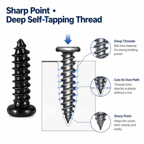 M2 M3 M4 Self Tapping Screws for Plastic, Carbon Steel, 625 PCS - size: M2M3M4 625pcs