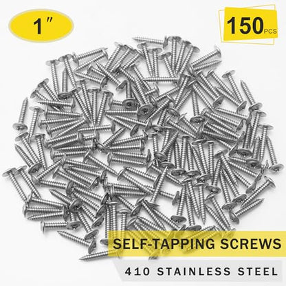 JEGONFRI 150PCS #8 x 1 410 Stainless Steel Self Tapping Wood Screws - size: #8 x 1" Single, style: Self-tapping - Truss