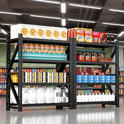 Heavy Duty Metal Shelving Units, Garage Shelves & Storage System - size: 59"W x 24"D x 69"H