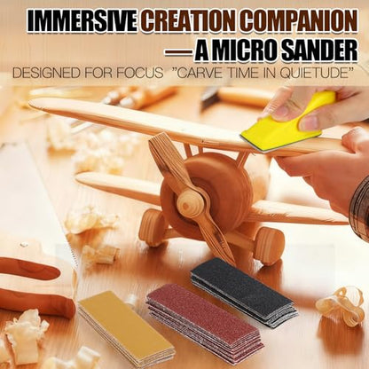 100PCS Micro Detail Sander Kit, 3-in-1 Precision Mini Finger Sander