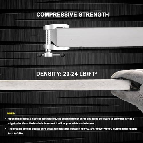 2 Pack Ceramic Fiber Board, 1" Thick x 12" x 24", Fireproof Board - size: 1" x 12" x 24" / 2 PCS